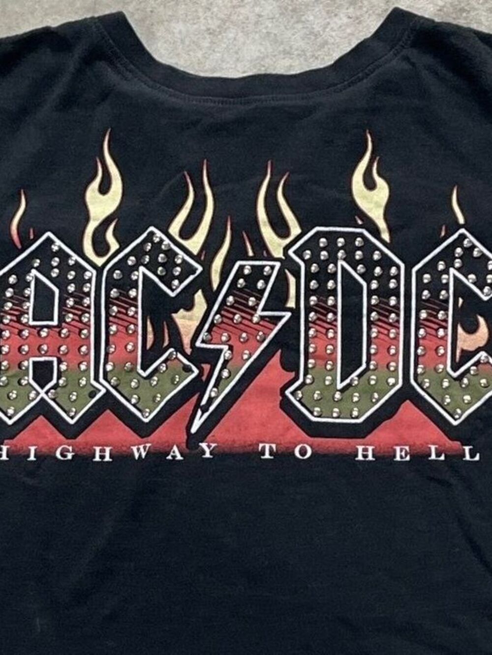 ACDC Preowned Small Bejeweled Cropped T-shirt